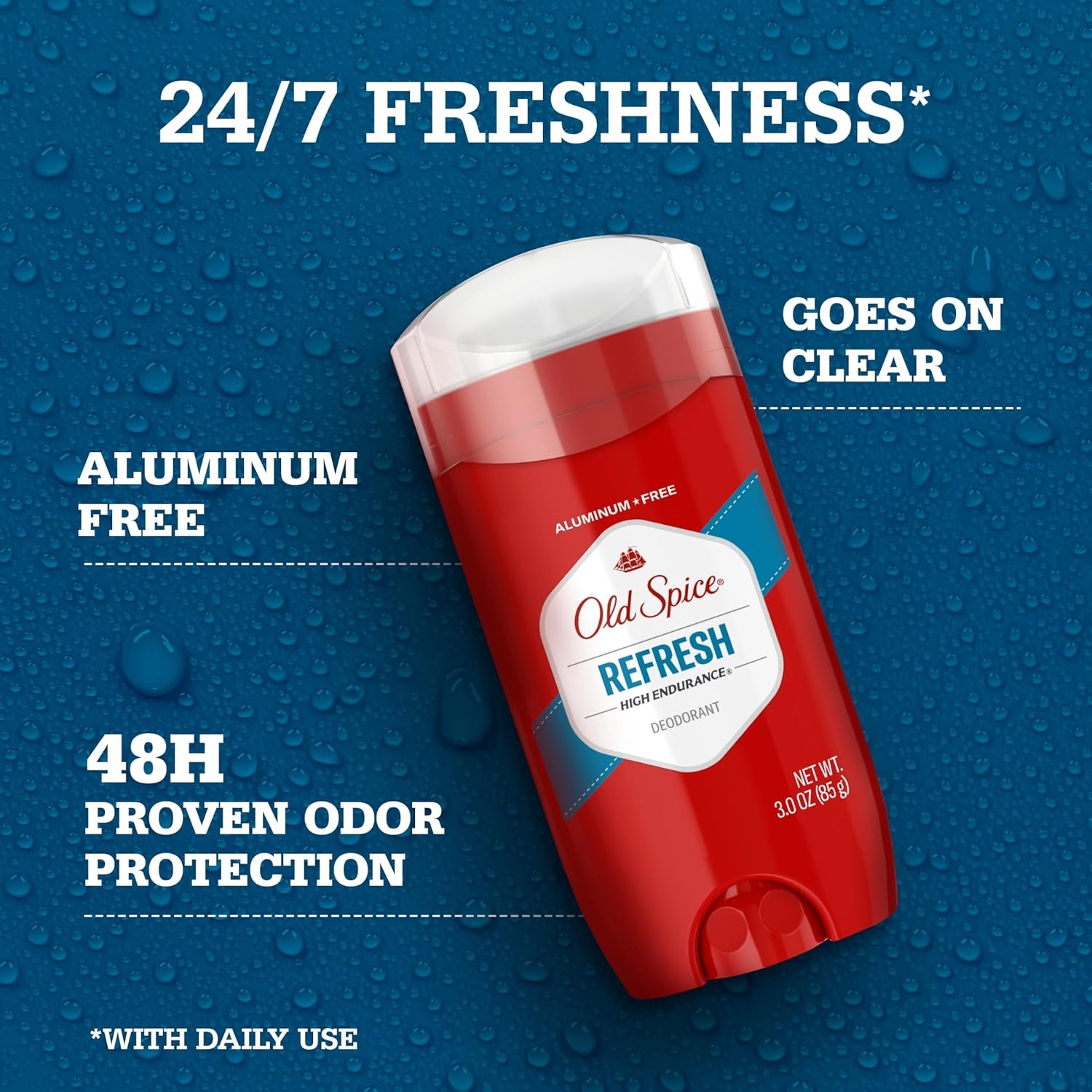 image:imageOld Spice Aluminum Free Deodorant For Men High Endurance 247 Sweat Defense amp Odor Protection to Eliminate Odors 247 Freshness amp Lasting Scent Sport Scent 30 oz Pack of 3Refresh