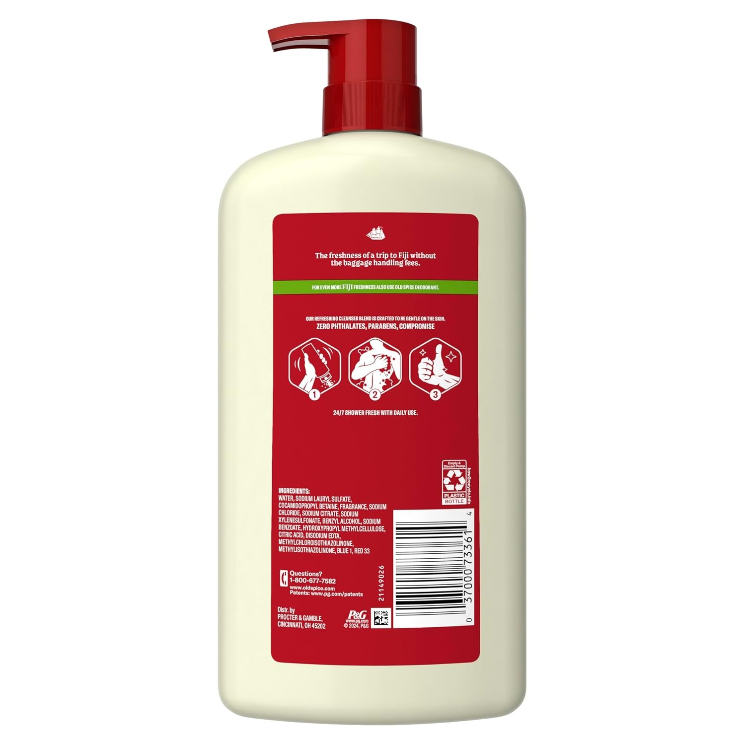 image:imageOld Spice Cleansing Body Wash for Men 247 Shower Fresh with Lasting Scent Cleanse amp Refresh Gentle on Skin Vitamin B3 Timber with Sandalwood Cypress Scent 30 oz Pack of 4Fiji with Palm Tree