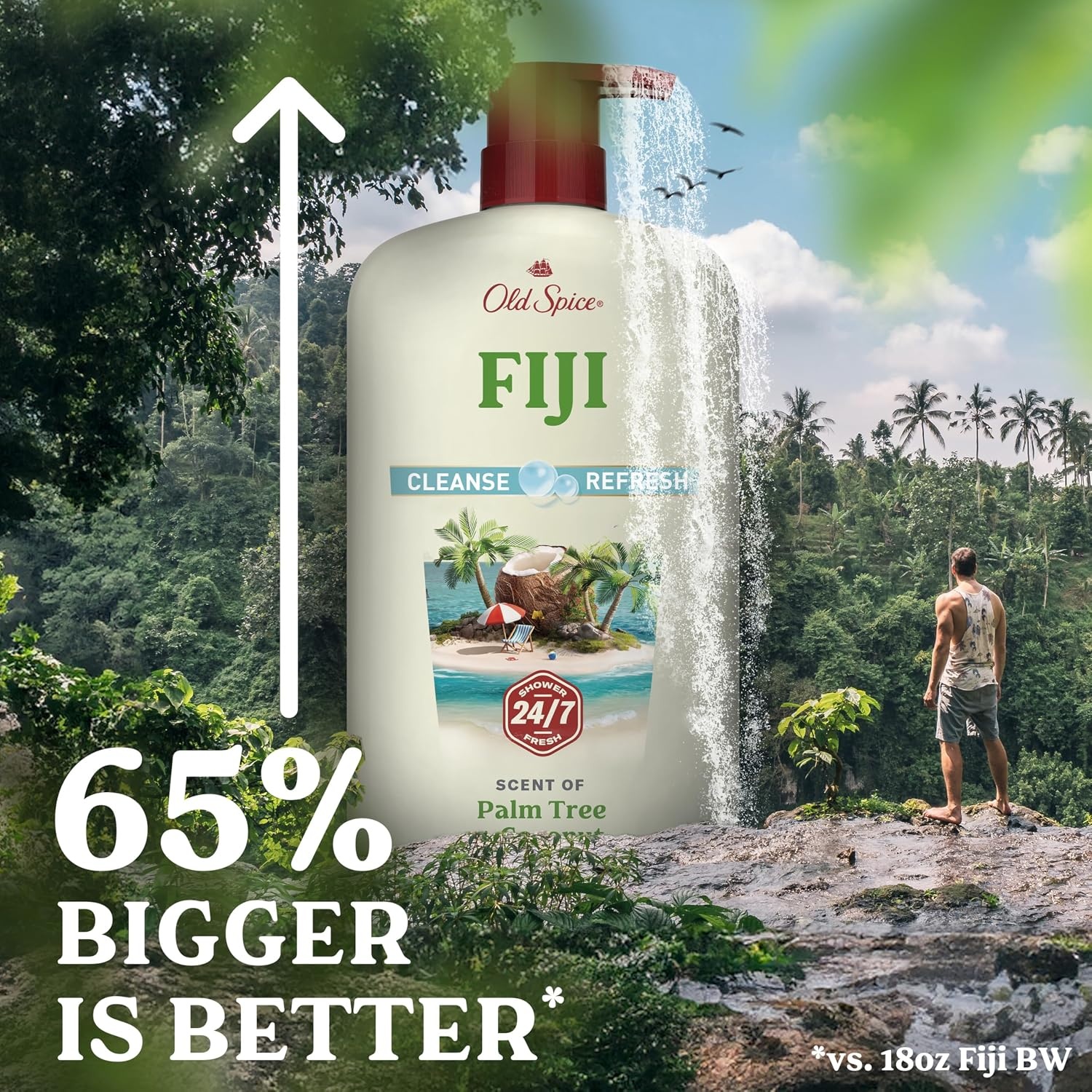 image:imageOld Spice Cleansing Body Wash for Men 247 Shower Fresh with Lasting Scent Cleanse amp Refresh Gentle on Skin Vitamin B3 Timber with Sandalwood Cypress Scent 30 oz Pack of 4Fiji with Palm Tree