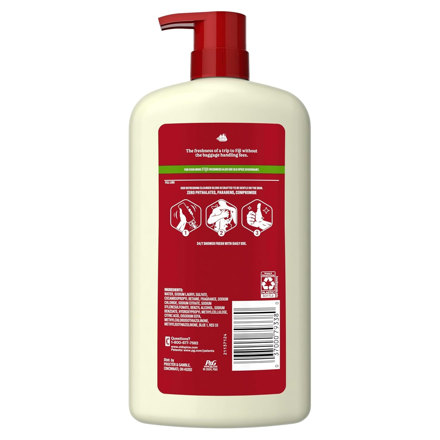 image:imageOld Spice Cleansing Body Wash for Men 247 Shower Fresh with Lasting Scent Cleanse amp Refresh Gentle on Skin Vitamin B3 Timber with Sandalwood Cypress Scent 30 oz Pack of 4Fiji with Palm Tree