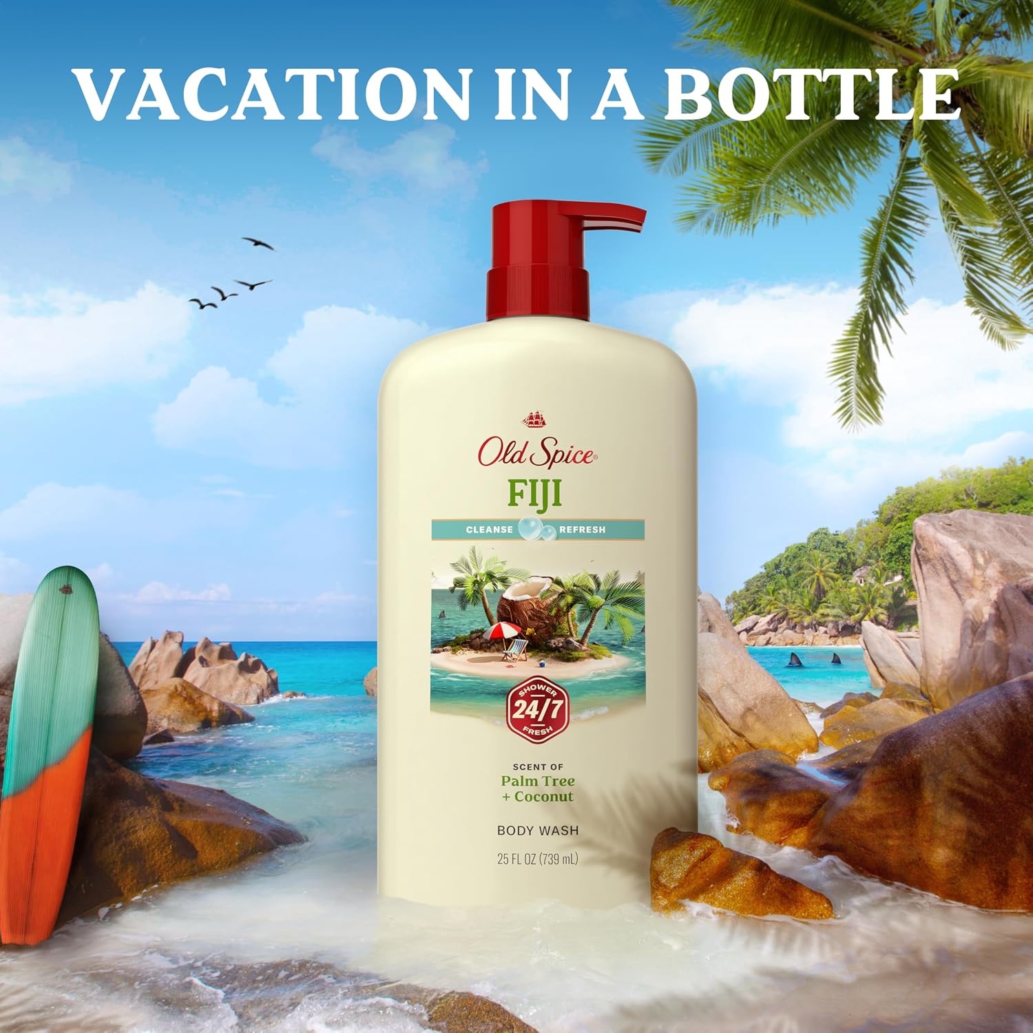 image:imageOld Spice Cleansing Body Wash for Men 247 Shower Fresh with Lasting Scent Cleanse amp Refresh Gentle on Skin Vitamin B3 Timber with Sandalwood Cypress Scent 30 oz Pack of 4Fiji with Palm Tree