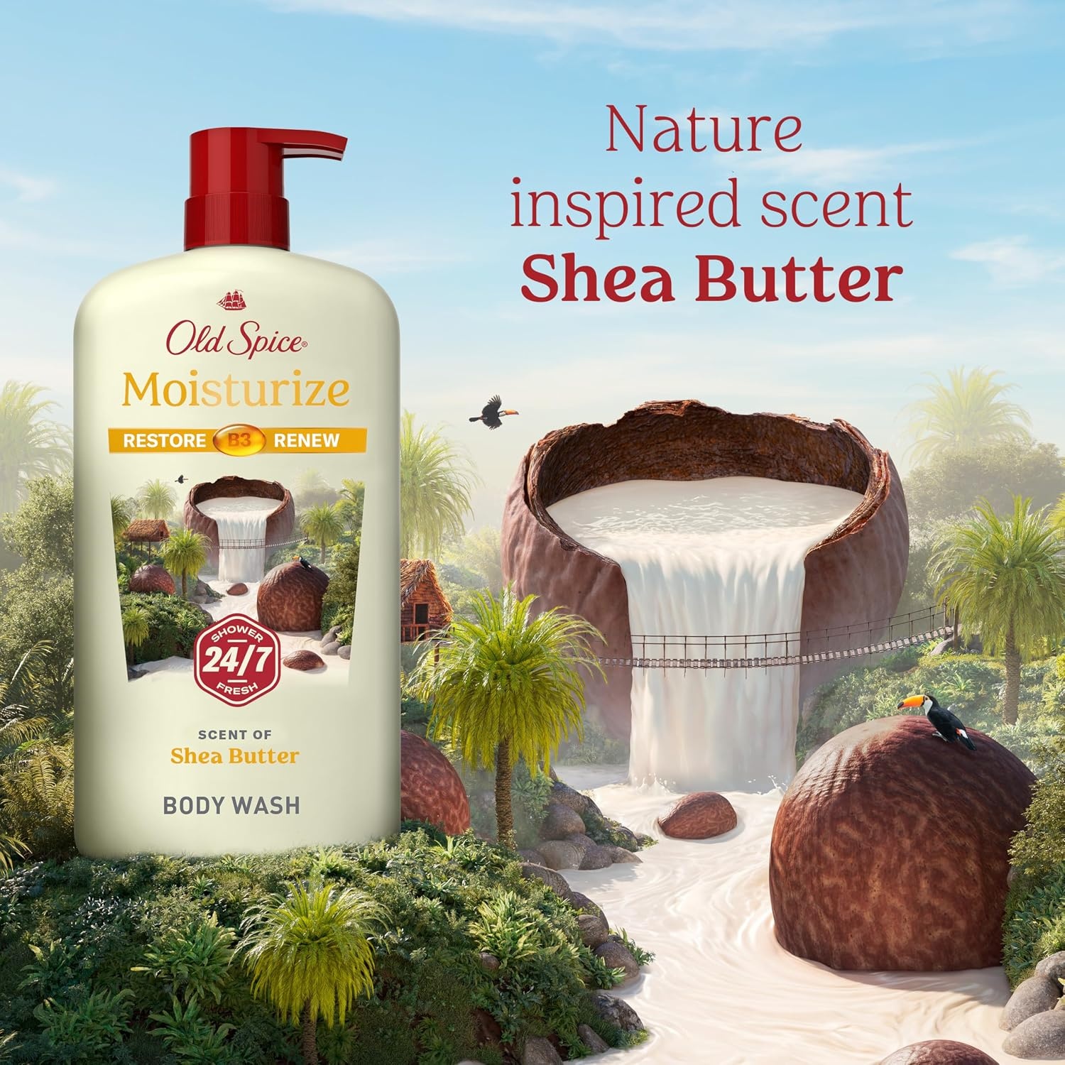 image:imageOld Spice Cleansing Body Wash for Men 247 Shower Fresh with Lasting Scent Cleanse amp Refresh Gentle on Skin Vitamin B3 Timber with Sandalwood Cypress Scent 30 oz Pack of 4Shea Butter