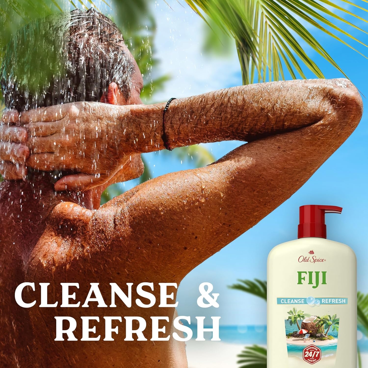 image:imageOld Spice Cleansing Body Wash for Men 247 Shower Fresh with Lasting Scent Cleanse amp Refresh Gentle on Skin Vitamin B3 Timber with Sandalwood Cypress Scent 30 oz Pack of 4Fiji with Palm Tree
