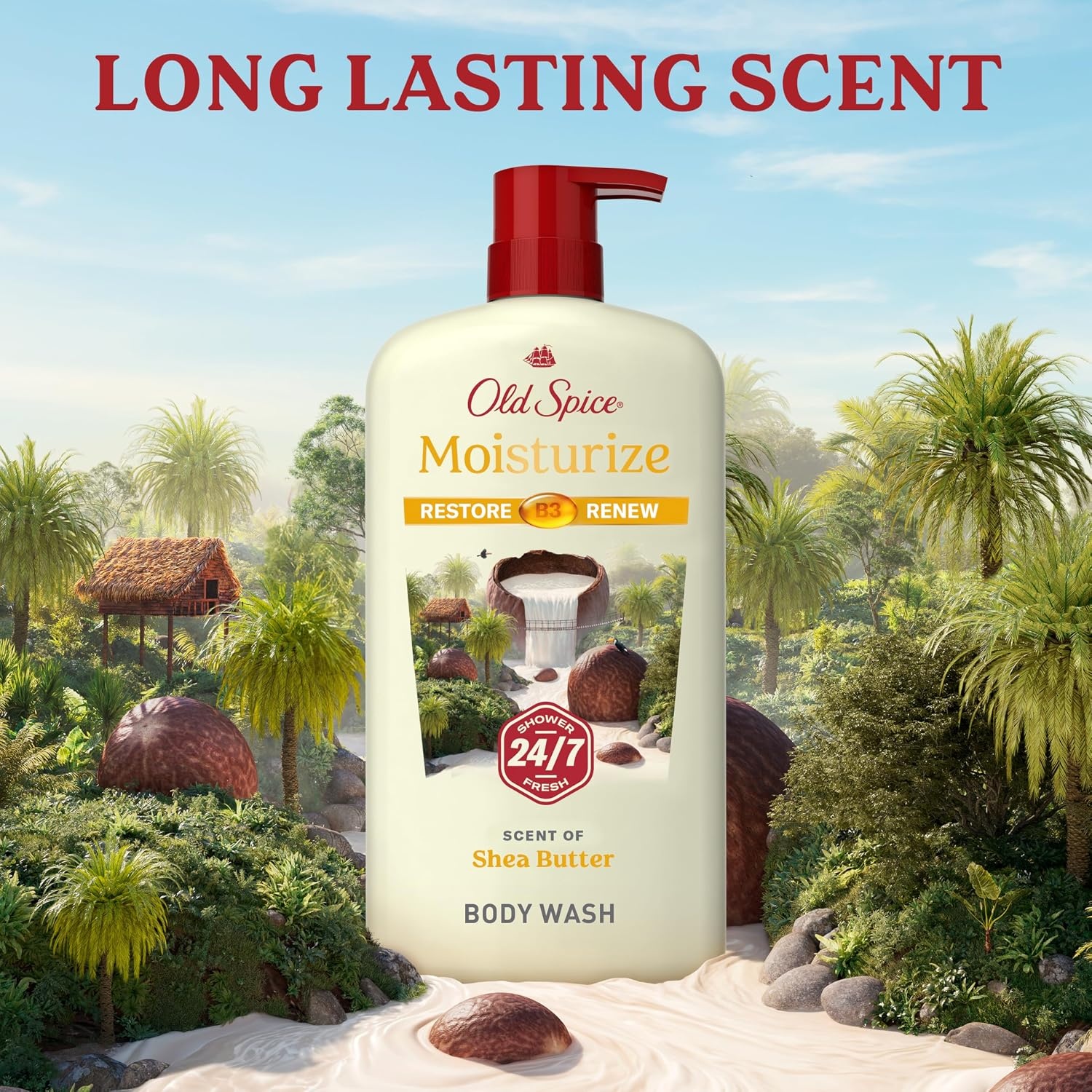 image:imageOld Spice Cleansing Body Wash for Men 247 Shower Fresh with Lasting Scent Cleanse amp Refresh Gentle on Skin Vitamin B3 Timber with Sandalwood Cypress Scent 30 oz Pack of 4Shea Butter