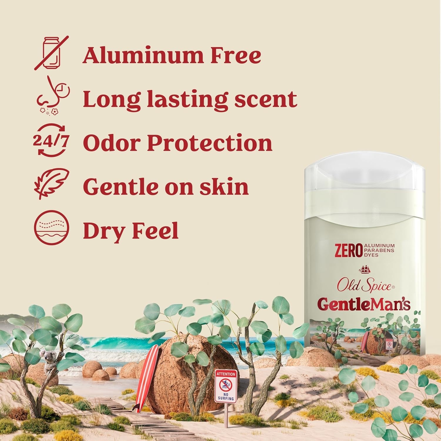 image:imageOld Spice GentleMans Aluminum Free Dry Feel Deodorant for Men 247 Lasting Freshness Gentle on Skin with Skin Conditioners Lavender Mint Scent 30 oz Pack of 3Eucalyptus Coconut Oil