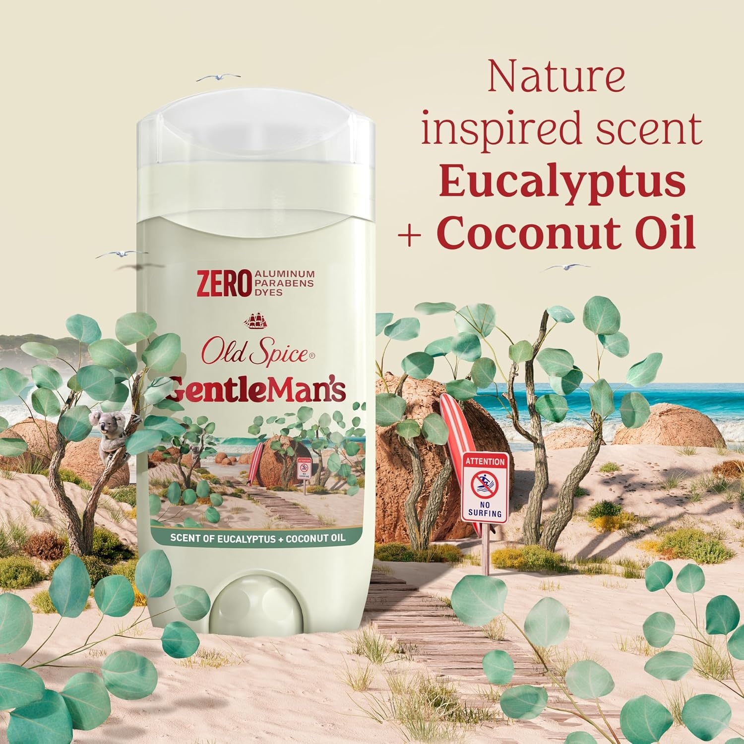image:imageOld Spice GentleMans Aluminum Free Dry Feel Deodorant for Men 247 Lasting Freshness Gentle on Skin with Skin Conditioners Lavender Mint Scent 30 oz Pack of 3Eucalyptus Coconut Oil