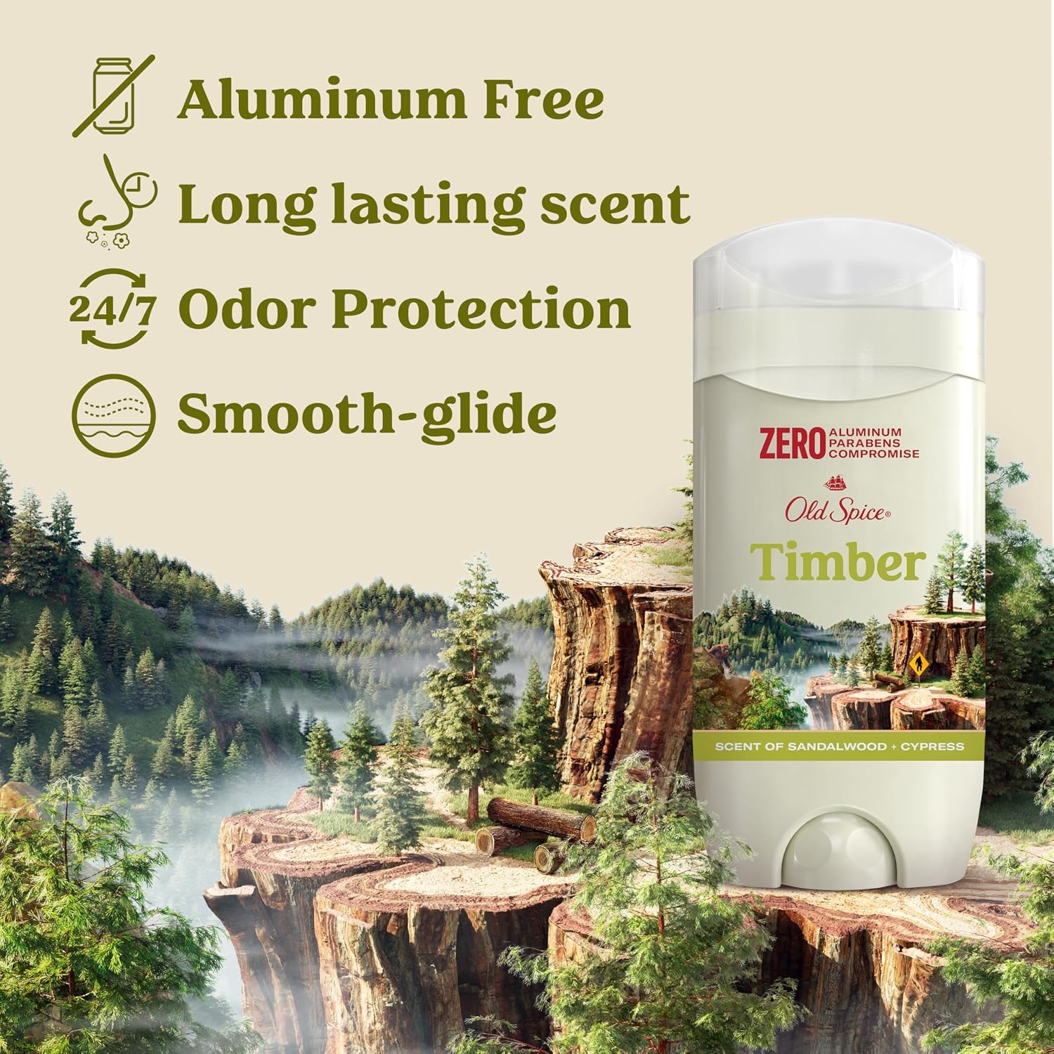image:imageOld Spice Mens Deodorant AluminumFree Timber with Sandalwood 30oz Pack of 3 with TravelSize Swagger Body WashTimber Swagger