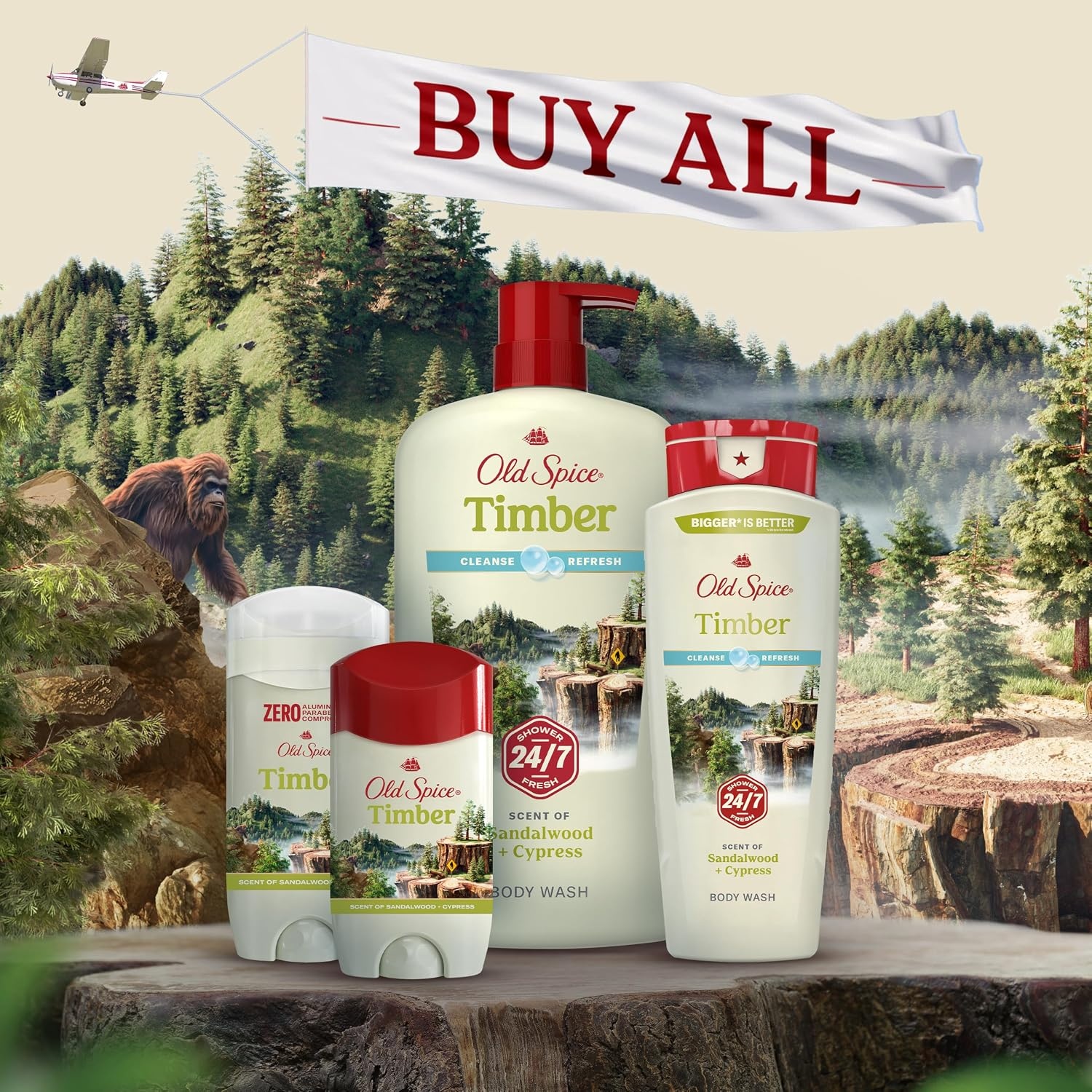 image:imageOld Spice Mens Deodorant AluminumFree Timber with Sandalwood 30oz Pack of 3 with TravelSize Swagger Body WashTimber Swagger
