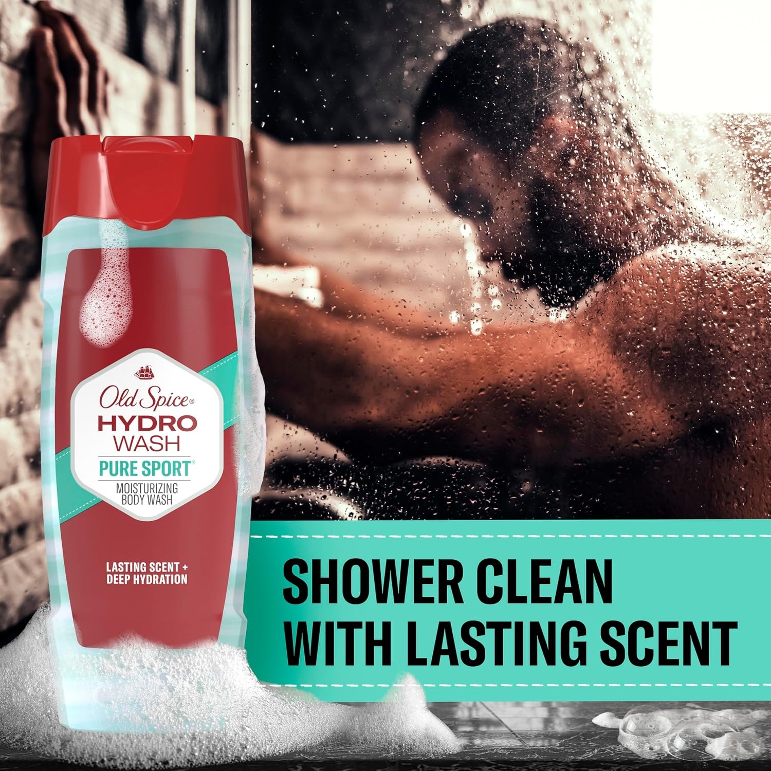 image:imageOld Spice Moisturizing Body Wash for Men Hydro Wash 2in1 Long Lasting Scent amp Powerful Hydration to Fight Dry Skin 247 Shower Fresh Pure Sport Scent 16 oz Pack of 4Pure Sport Plus