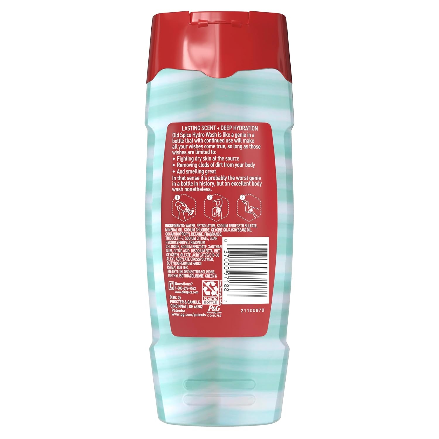 image:imageOld Spice Moisturizing Body Wash for Men Hydro Wash 2in1 Long Lasting Scent amp Powerful Hydration to Fight Dry Skin 247 Shower Fresh Pure Sport Scent 16 oz Pack of 4Pure Sport Plus