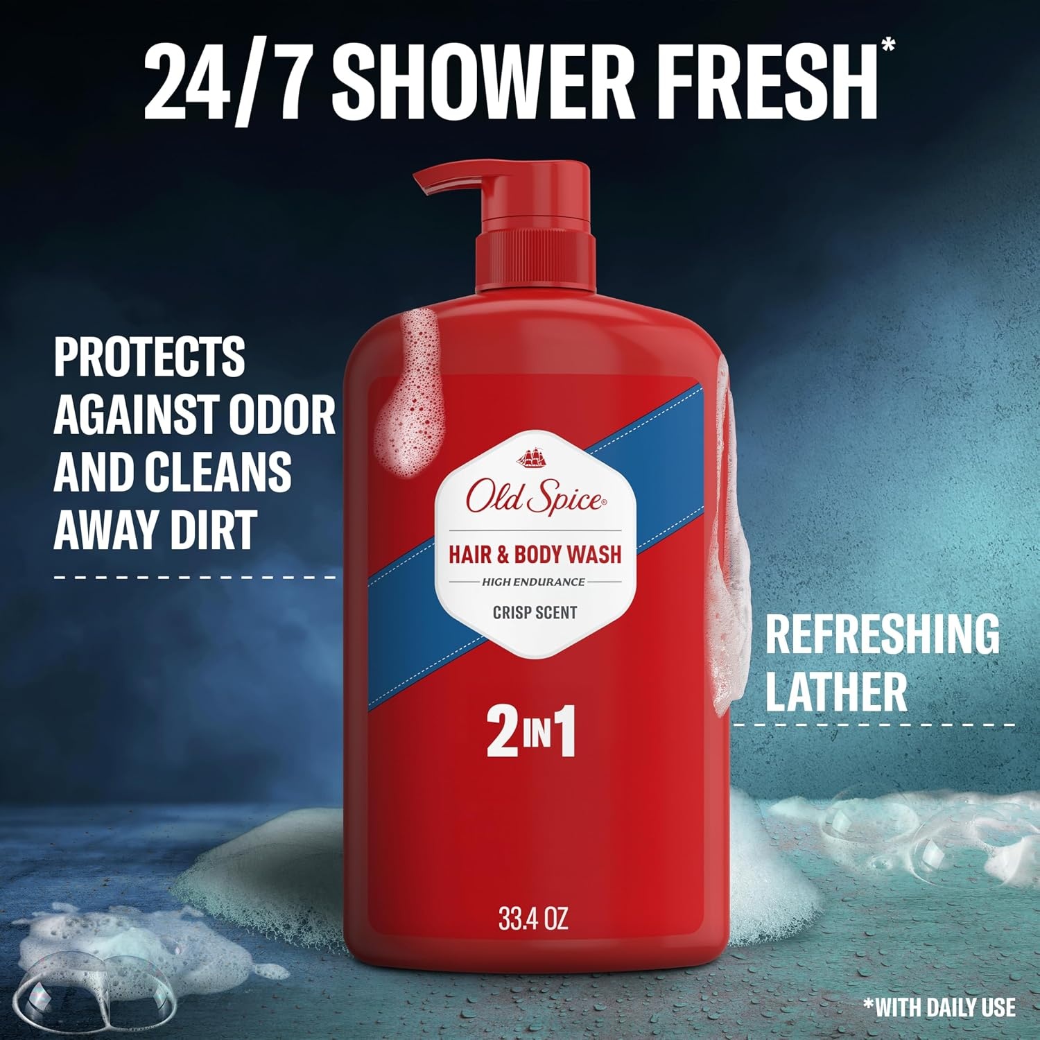 image:imageOld Spice Refreshing Body Wash for Men High Endurance 3X Defense 247 Shower Fresh with Long Lasting Scent Pure Sport Scent 334 oz Pack of 4Crisp