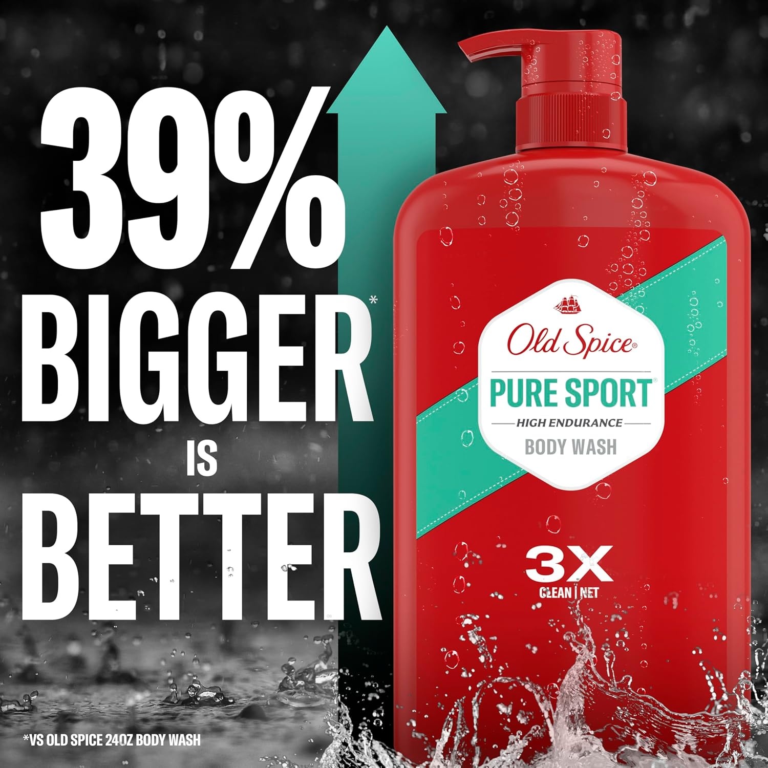 image:imageOld Spice Refreshing Body Wash for Men High Endurance 3X Defense 247 Shower Fresh with Long Lasting Scent Pure Sport Scent 334 oz Pack of 4Pure Sport