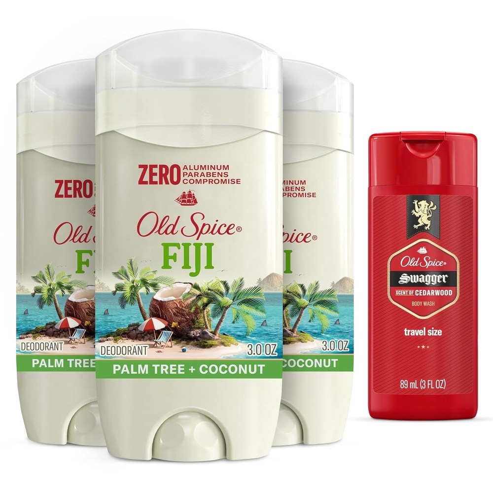 image:imageOld Spice Mens Deodorant AluminumFree Timber with Sandalwood 30oz Pack of 3 with TravelSize Swagger Body WashFiji Swagger
